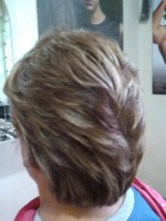 Efecto de mechas, cabello corto.